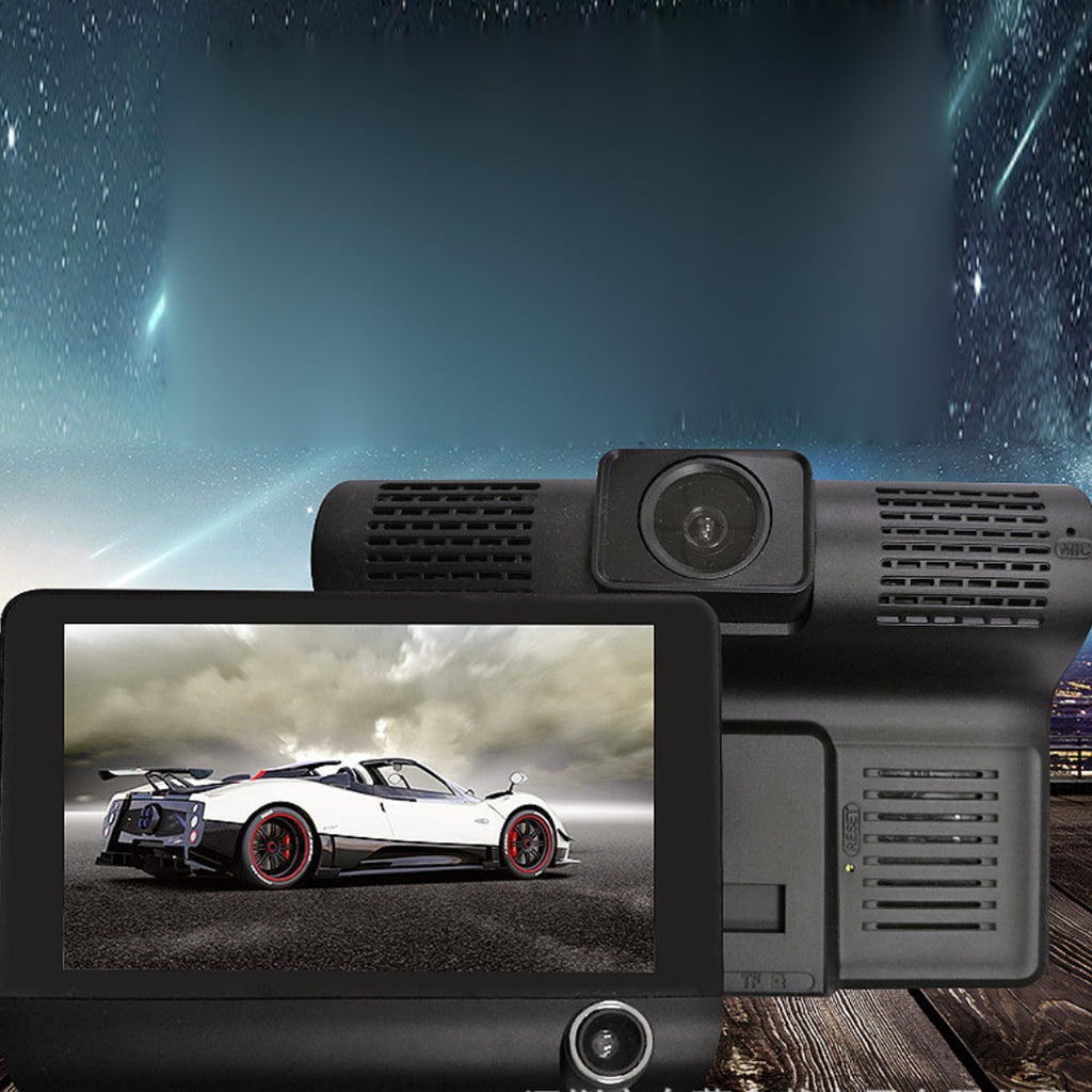 Safe Drive Dual Camera Dash Cam with Large Screen