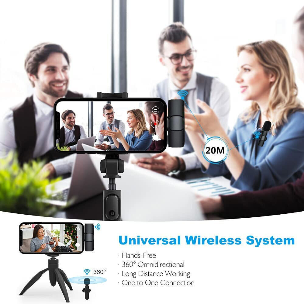 Lavalier Microphone Wireless Audio Video Recording Mini Mic
