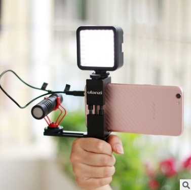 Handle Microphone Photography Light Stand with Phone Holder