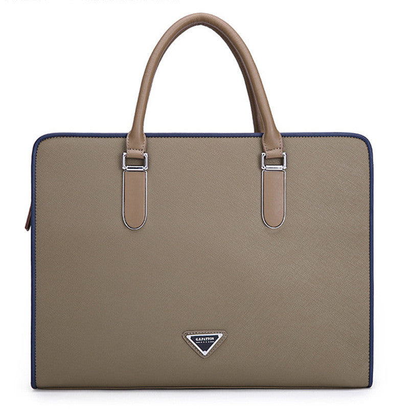 Leather Briefcase Crossbody Bag