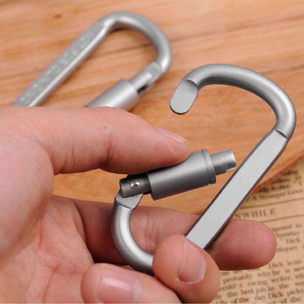 Portable Aluminum Alloy D Shaped Carabiner Clip