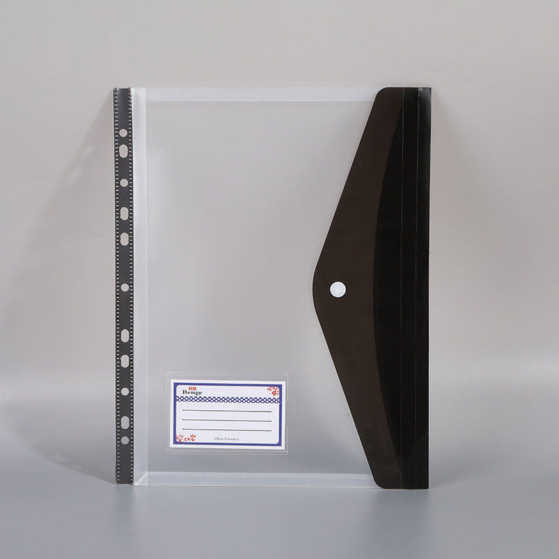 Transparent A4 File Storage Bag with Business Card Holder