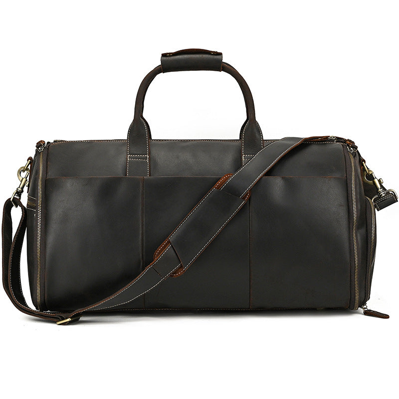 Vintage Leather Duffle Travel Bag