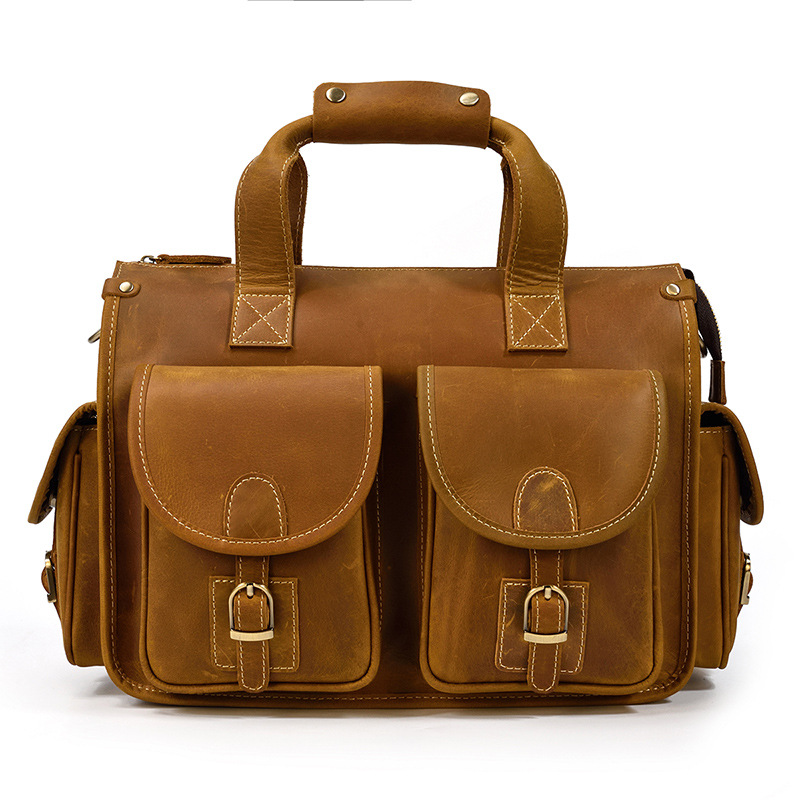 Retro Leather Men's Portable Briefcase