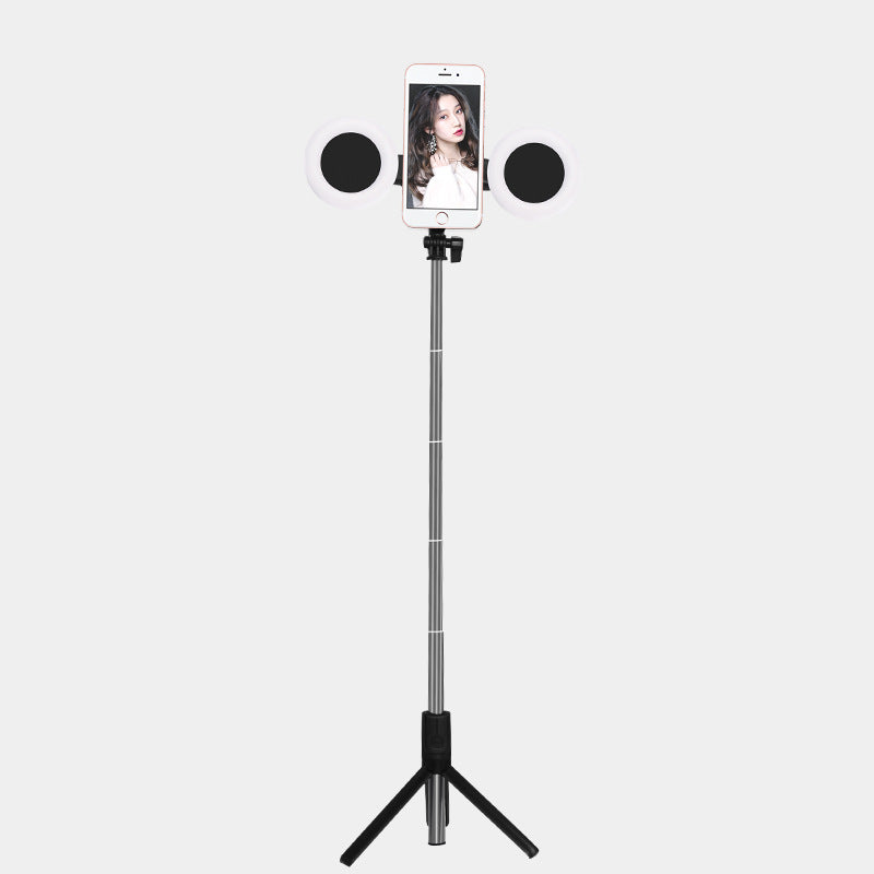 J861 Dual Light Bluetooth Selfie Stick with Tripod and LED Ring Light