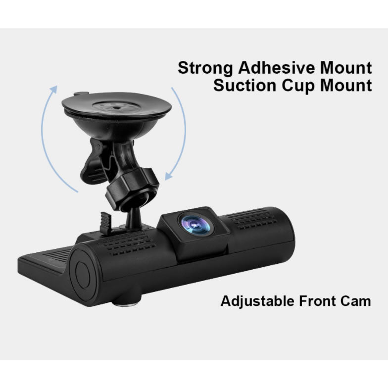 Safe Drive Dual Camera Dash Cam with Large Screen
