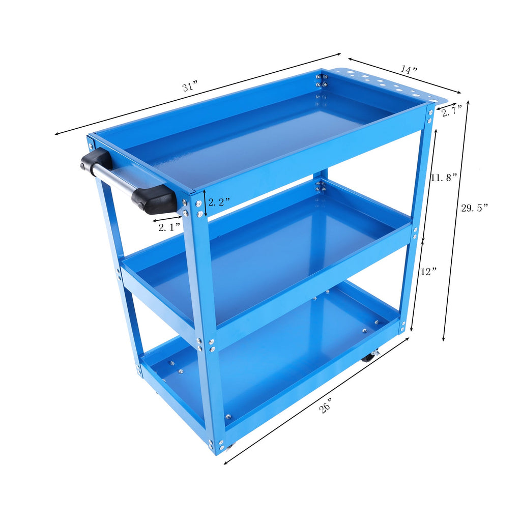 3-Tier Rolling Mechanic Tool Cart, 450 lb