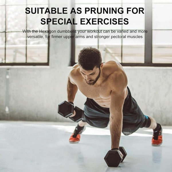 20lb Rubber-Coated Cast Iron Dumbbell Pair