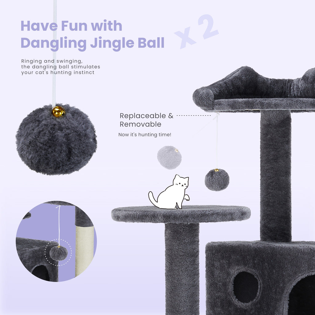 Large Multi-Level Cat Tree Tower with Scratching Post