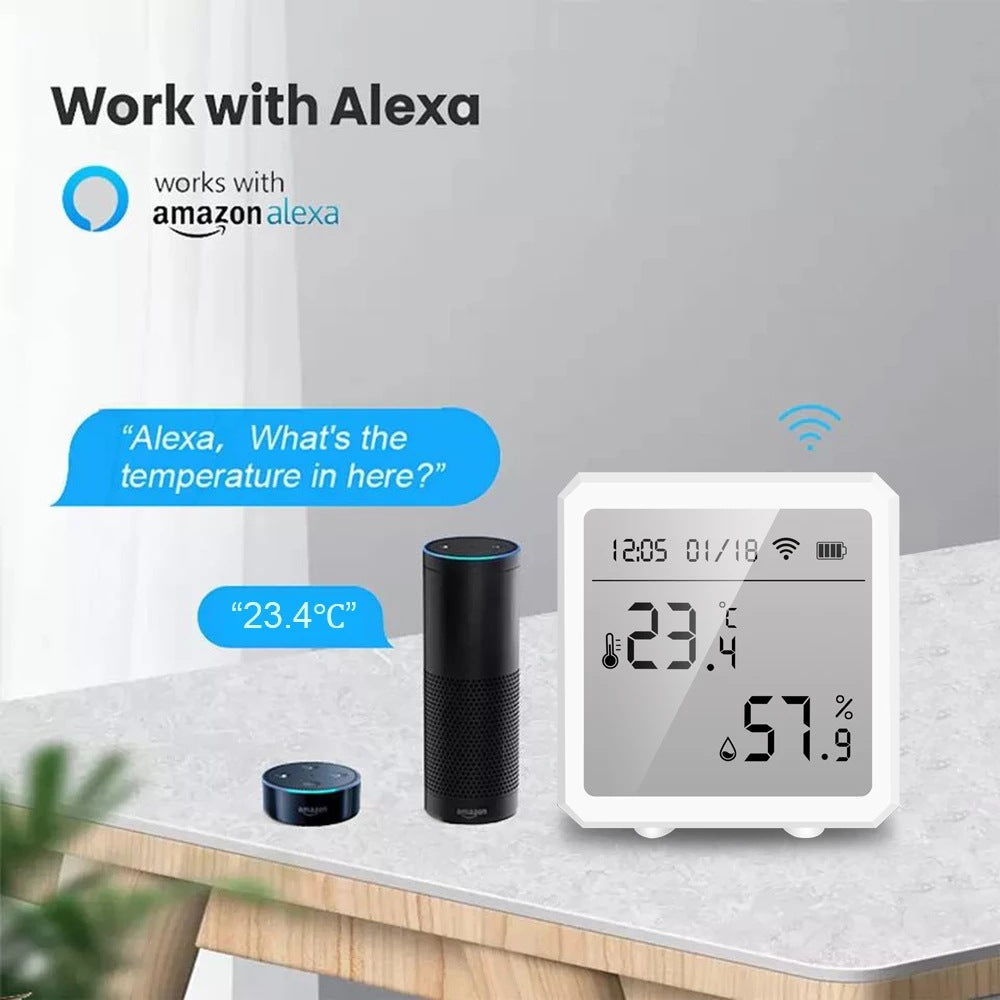 Tuya WiFi Temperature and Humidity Detector Pearl White