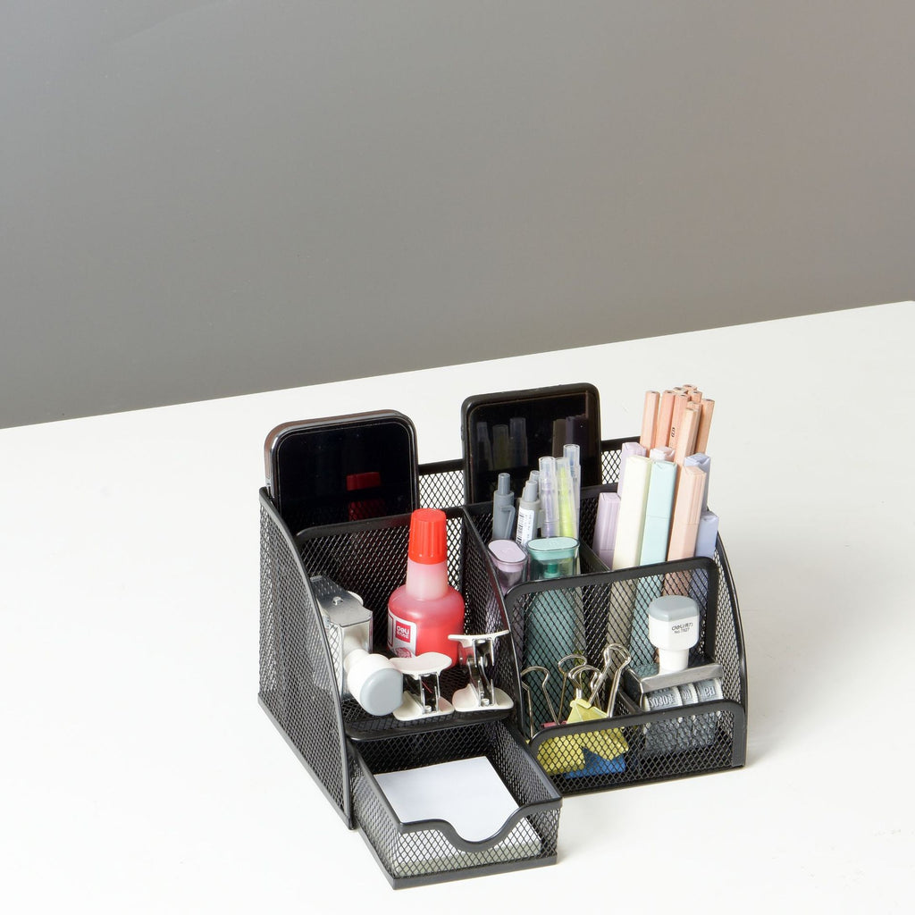Multifunctional Desktop Organizer with Metal Pen Holder
