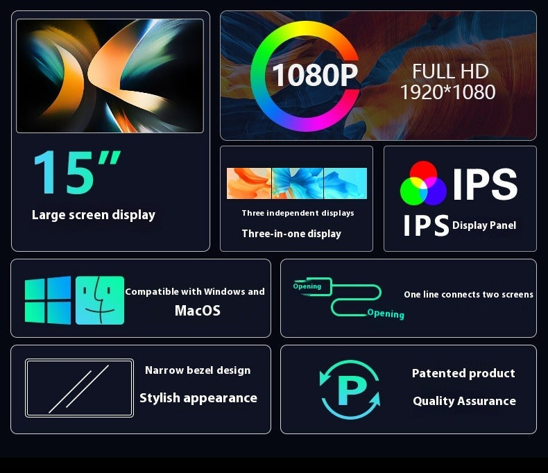 Portable Dual Screen Laptop Monitor