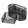 Iron Desk Organizer with Eight Compartments and Drawers