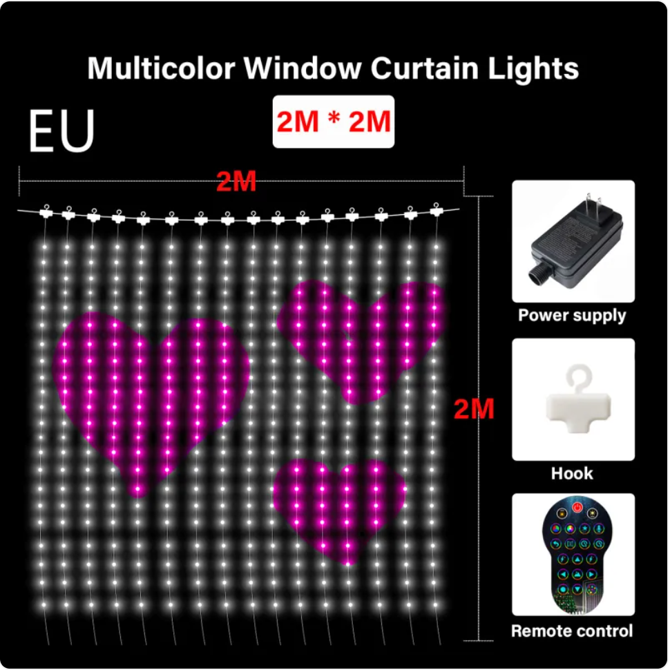Music-Sync LED Curtain Lights
