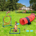 YITAHOME Dog Agility Training Equipments: Includes Flirt Pole Toy 3 Flying Discs 1 Agility Tunnel 2 Jumps 6 Weave Poles Pause Box Dog Agility Course Backyard Set Indoors Outdoors