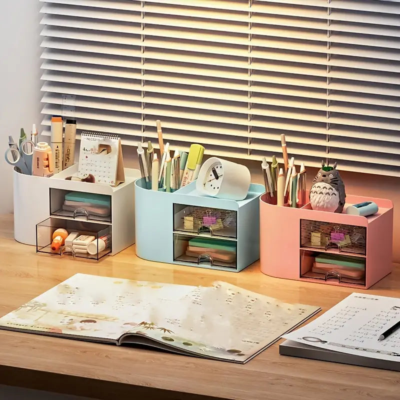 1pc Transparent Drawer Type Desktop Storage Box