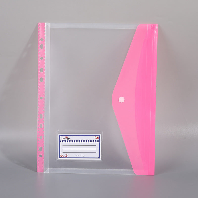 Transparent A4 File Storage Bag with Business Card Holder