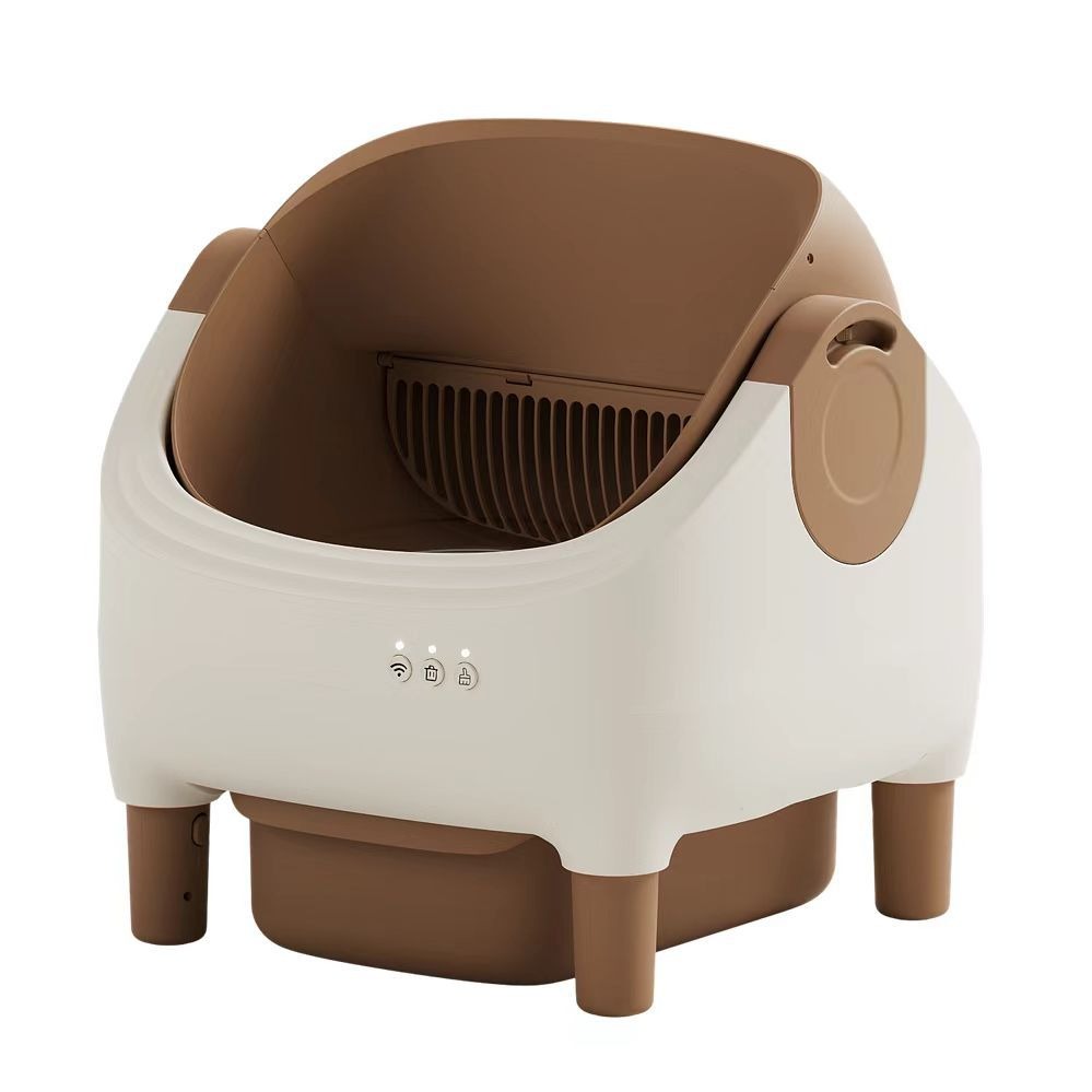 Automatic Cat Litter Box with Semi-Closed Drawer