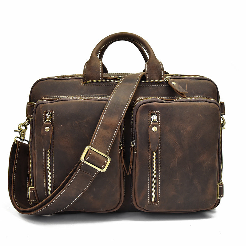Vintage Crazy Horse Leather Travel Bag