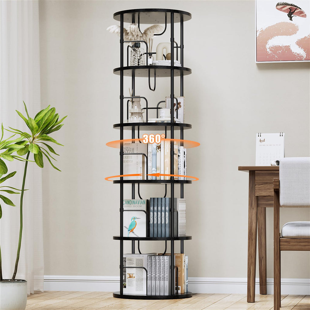 62.99-Inch 5-Tier Rotating Bookshelf Tower