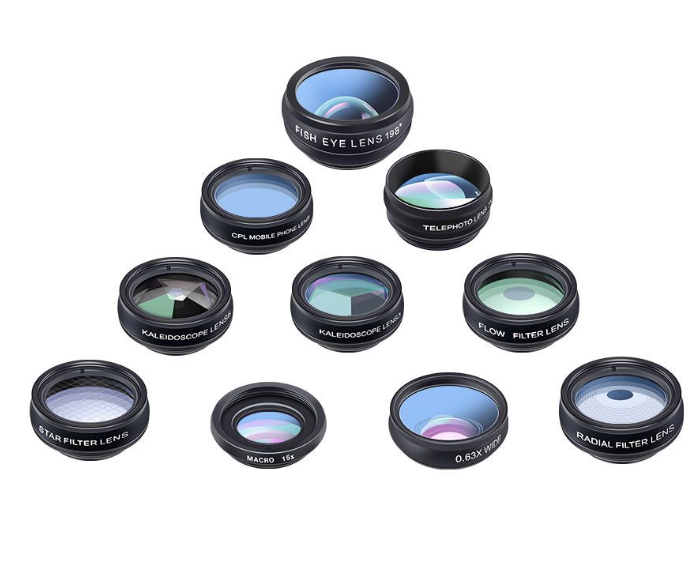 10-in-1 Smartphone Lens Kit with Fisheye and Macro Filters