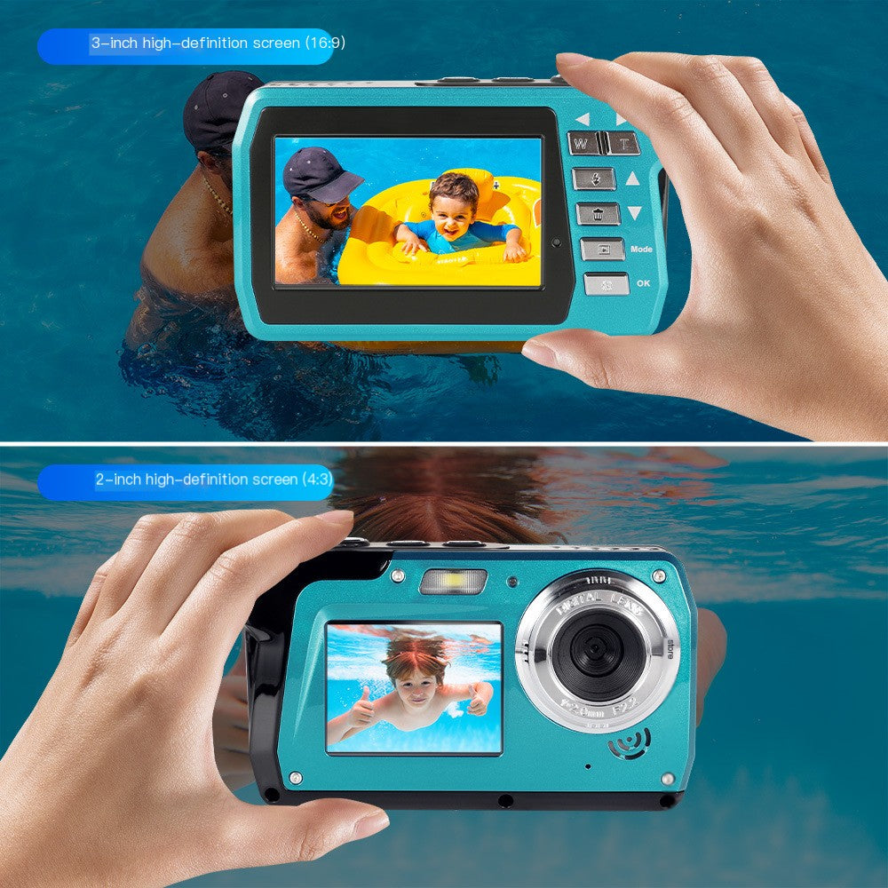 4K Underwater Digital Camera with Dual LCD Screens