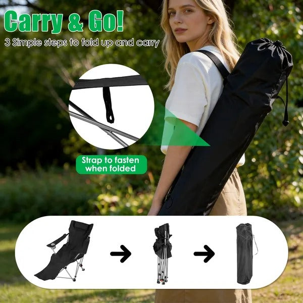 Reclining Camping Chair with Footrest
