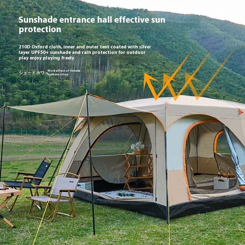 Outdoor Camping Pavilion Tent with 2 Bedrooms