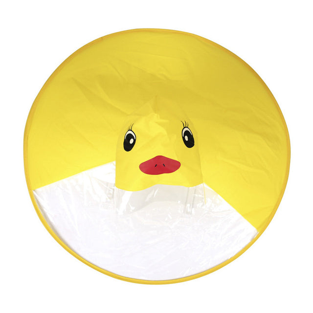 Cute Cartoon Duck Rain Cover for Kids with Poncho