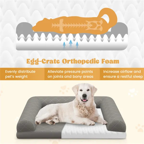 36-Inch Orthopedic Dog Bed with Bolster Sides