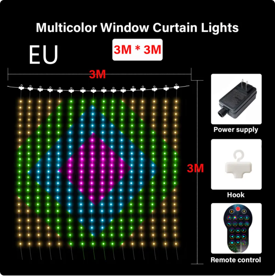Music-Sync LED Curtain Lights