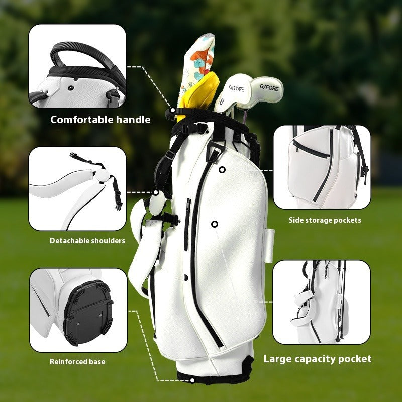 PU Leather Waterproof Golf Bag with Stand