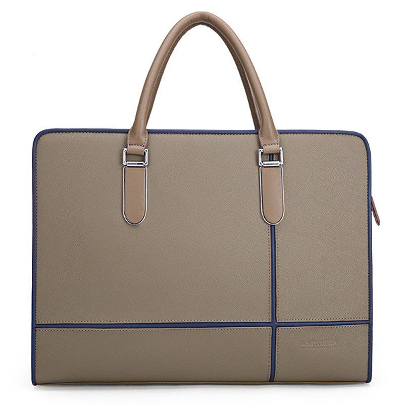 Leather Briefcase Crossbody Bag