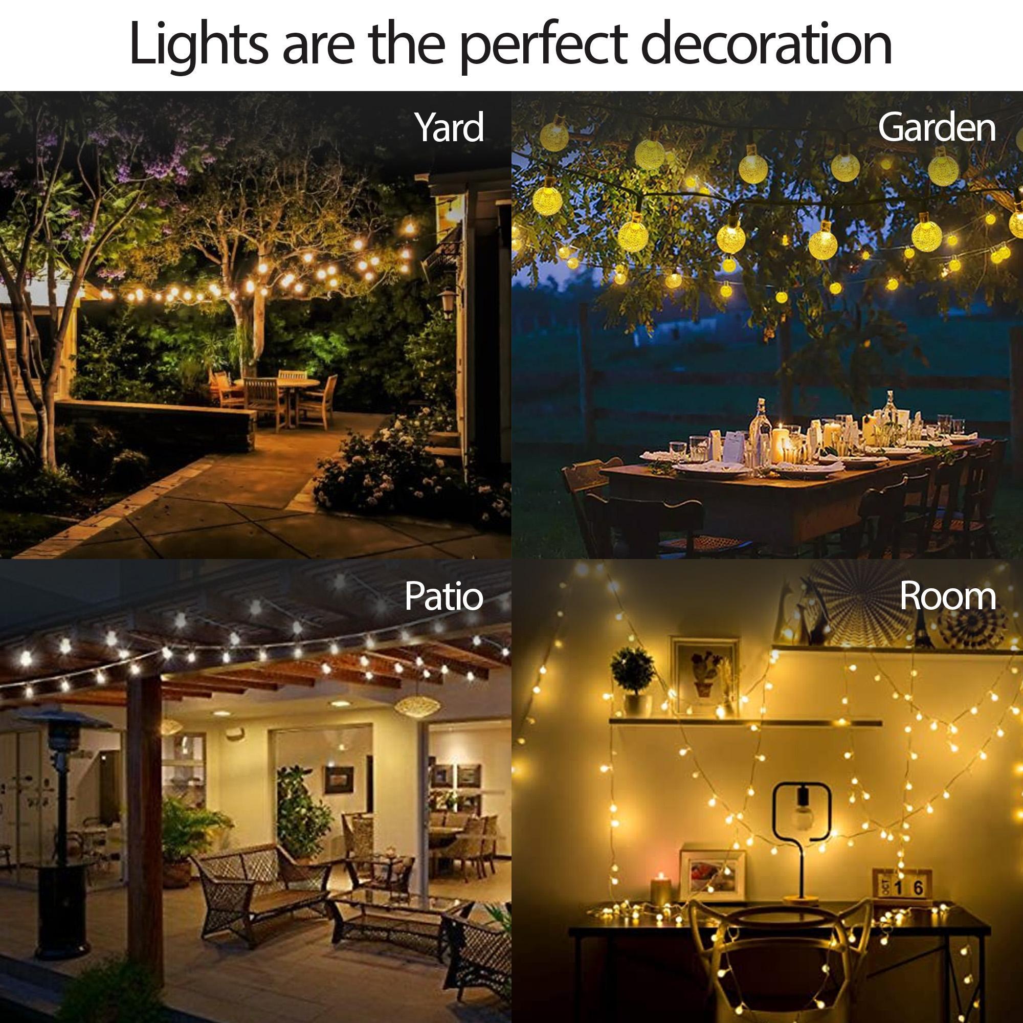 Solar String Light Outdoor 30 LED Powered Garden Path Yard