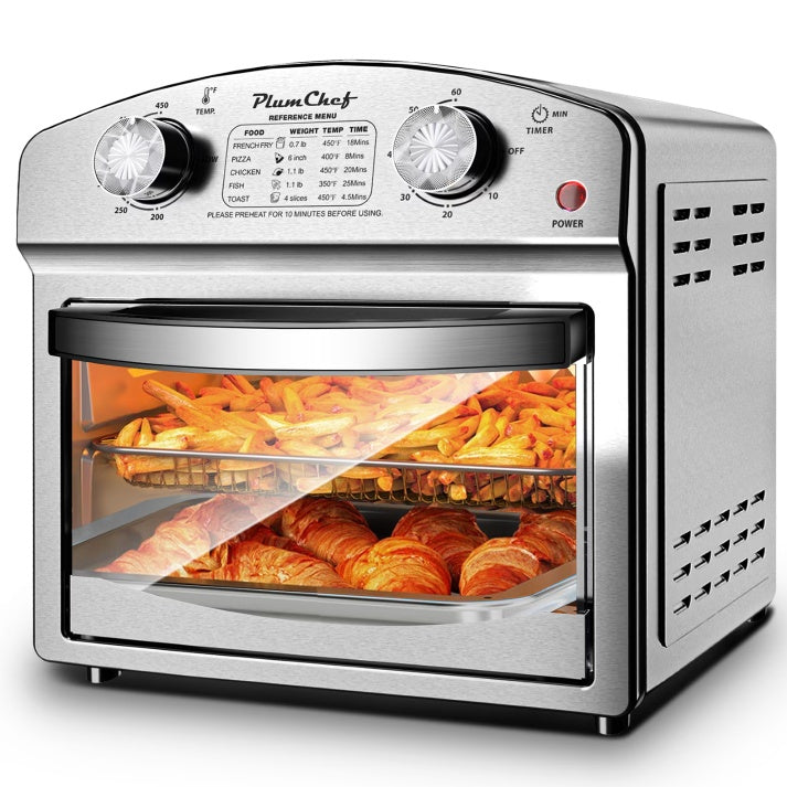 12L Stainless Steel Air Fryer, Dual Knob Control