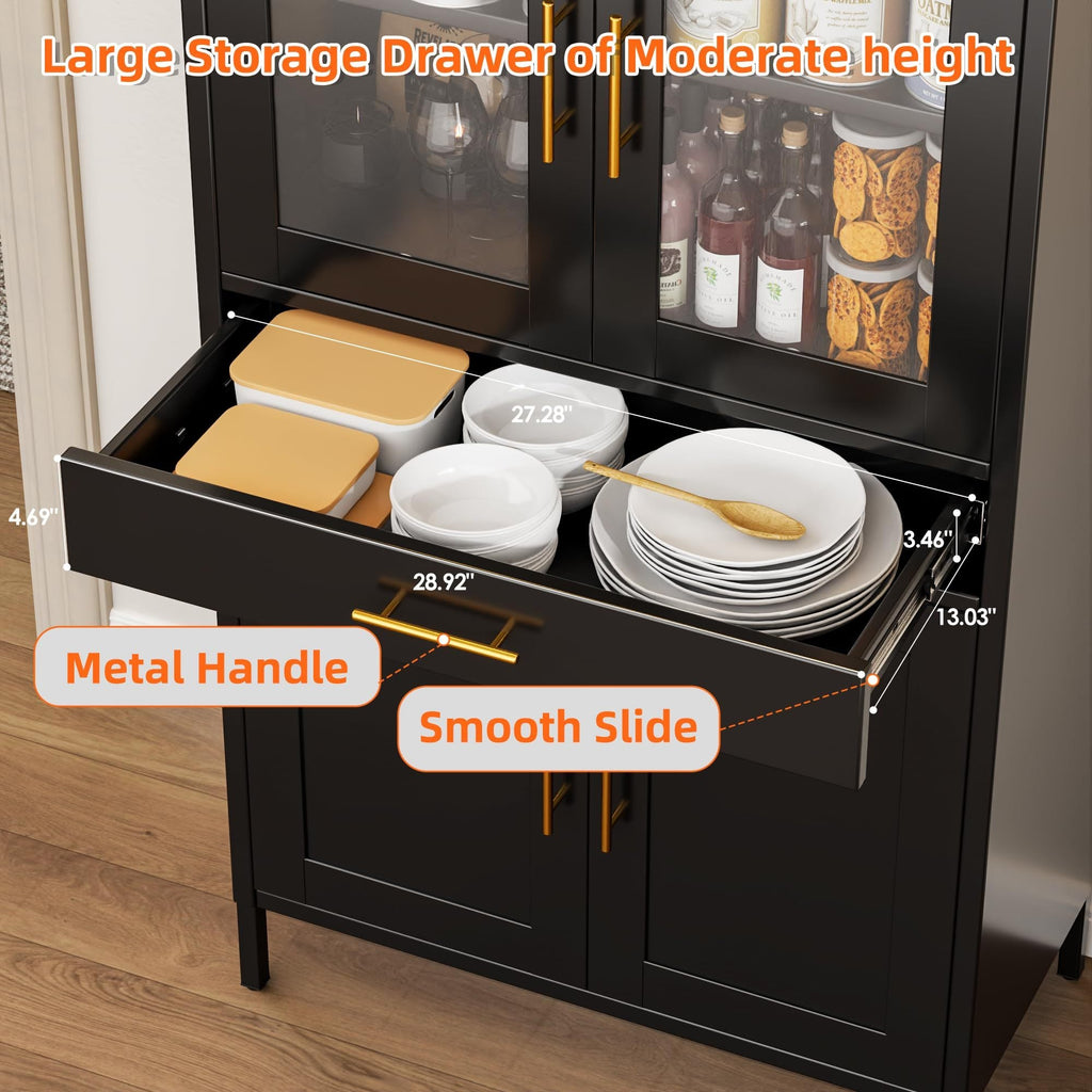 73in Arched Metal Display Cabinet