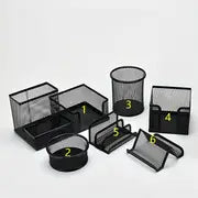 6-Piece Metal Pen Holder Set for Desk Organization