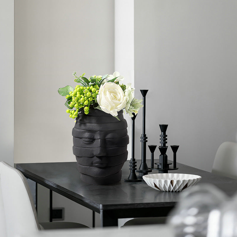 Minimalist Ceramic Face Vase
