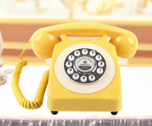 Vintage Corded Telephone with Notepad