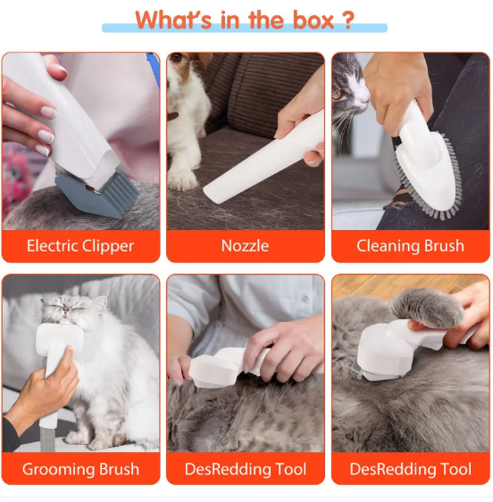 All-in-One Vacuum Pet Hair Clipper Kit