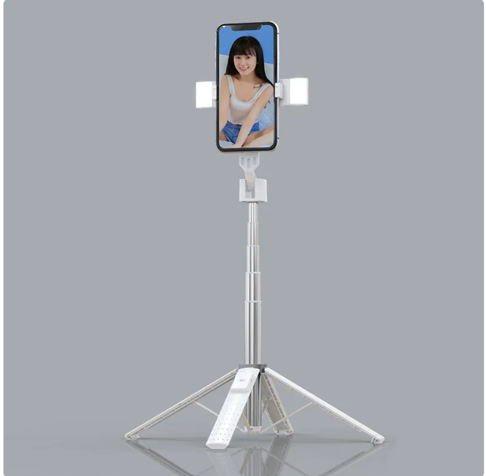 Quadrupod Double Fill Light Bluetooth Selfie Stick