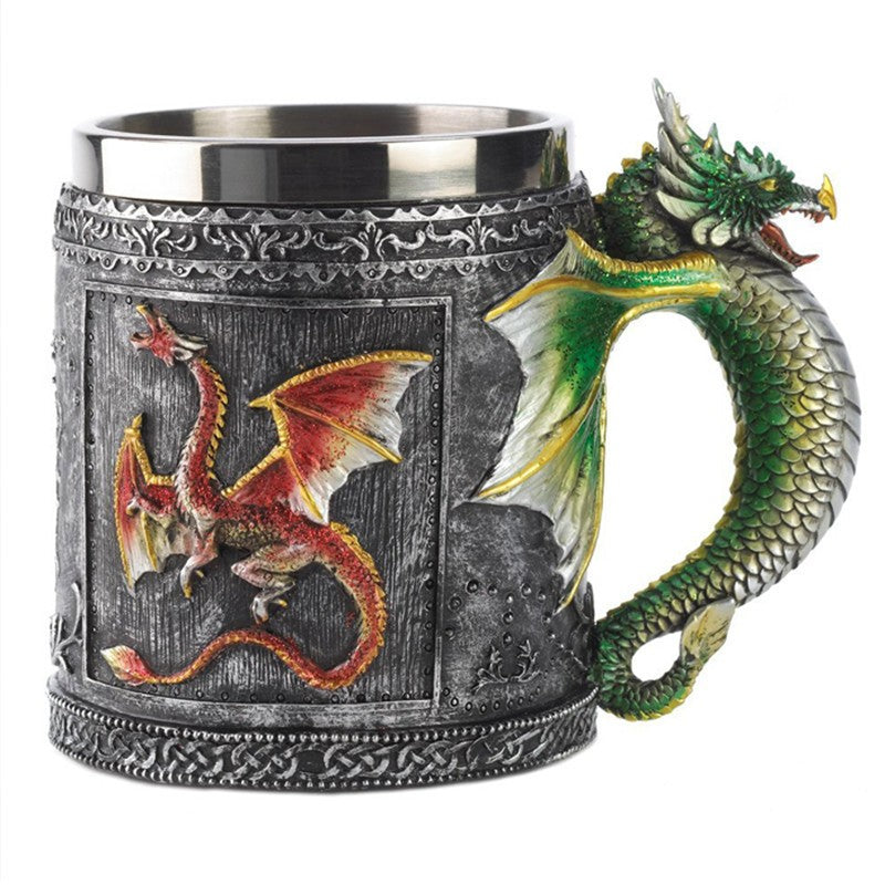3D Skull Mug Stainless Steel Knight Coffee Cup