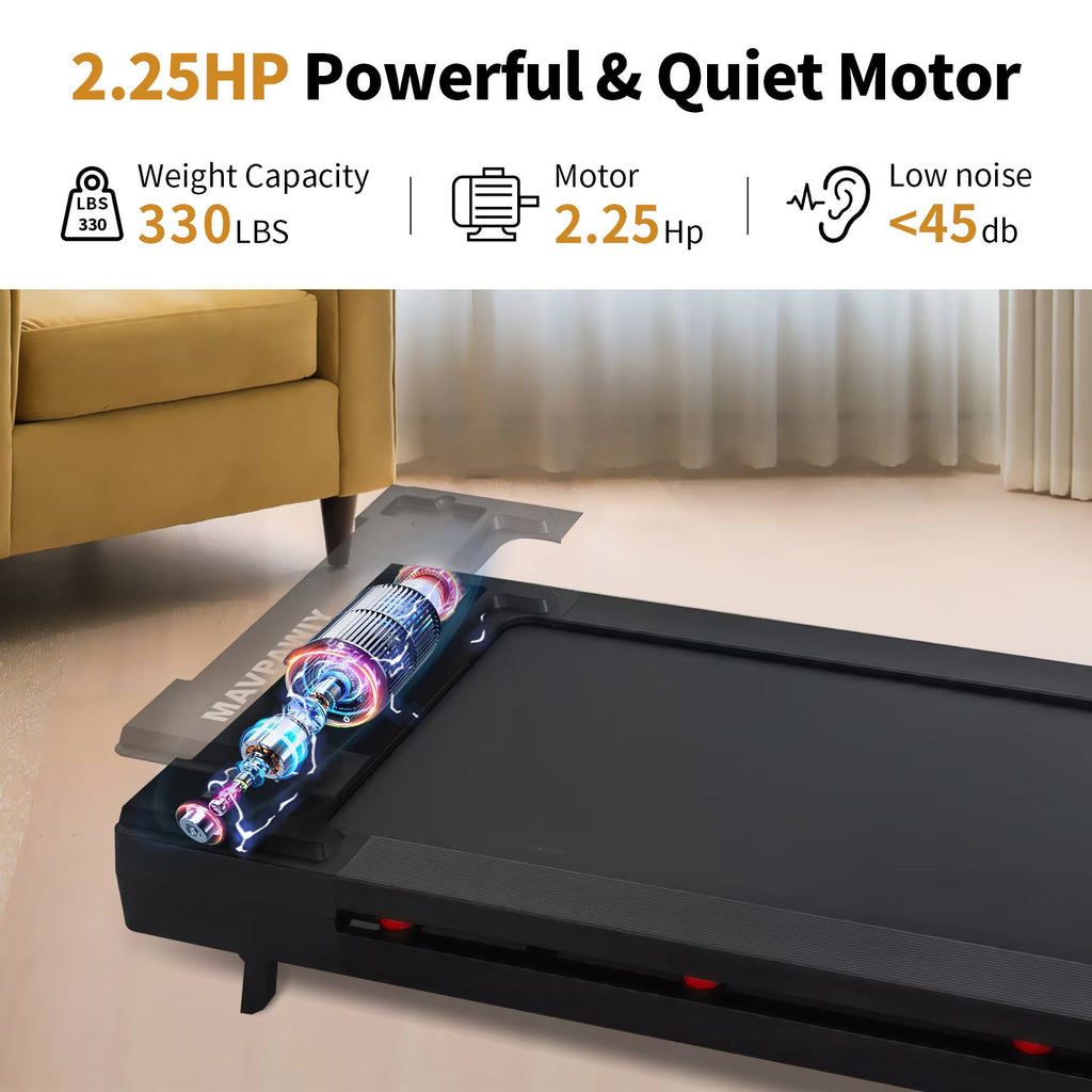 Under-Desk Treadmill with Incline, 2.25HP