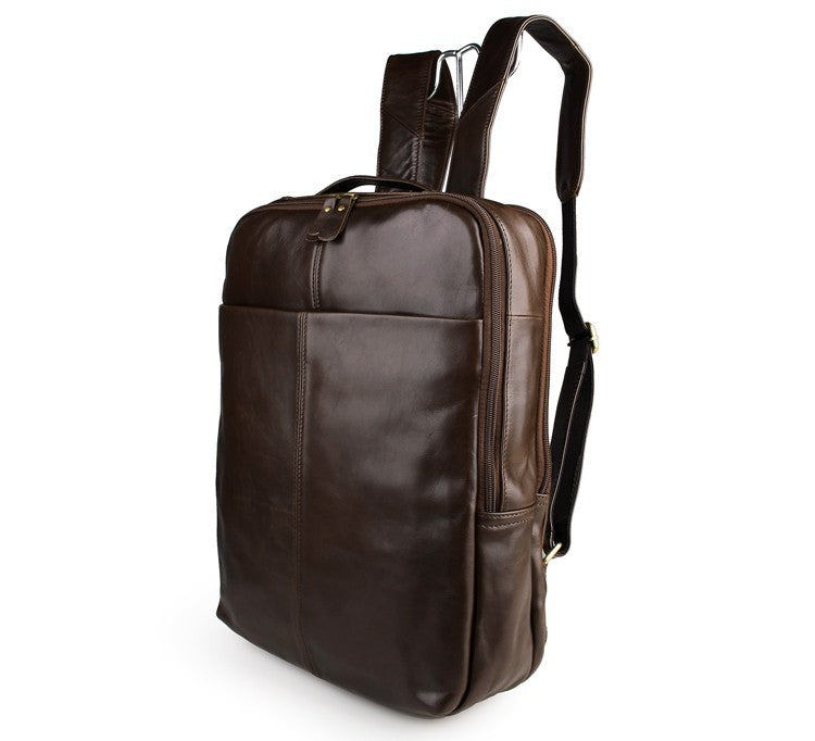 Genuine Leather Laptop Backpack, 15-Inch