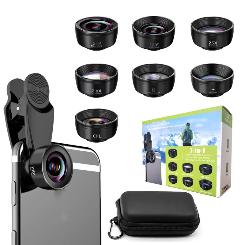 Wide-Angle Macro Fisheye Lens Ten-in-One Suit External Camera Lens