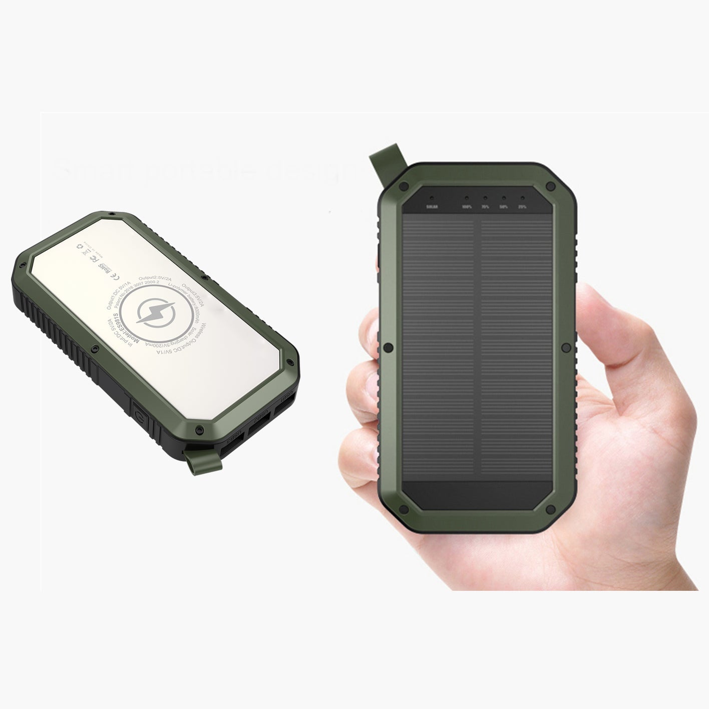 Sun Chaser Mini Solar Wireless Charger with LED Flood Light