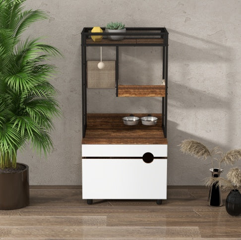 Litter Box Cabinet with Cat Tree Tower