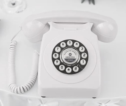 Vintage Corded Telephone with Notepad