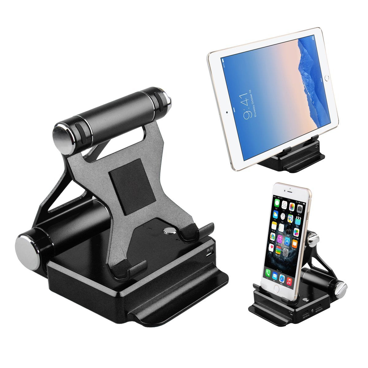 Podium Style Stand with Extended Battery for iPad, iPhone and Smart Gadgets
