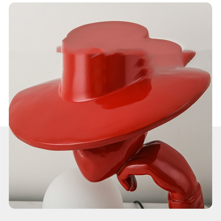 Modern Sitting Figure Table Lamp Sculpture